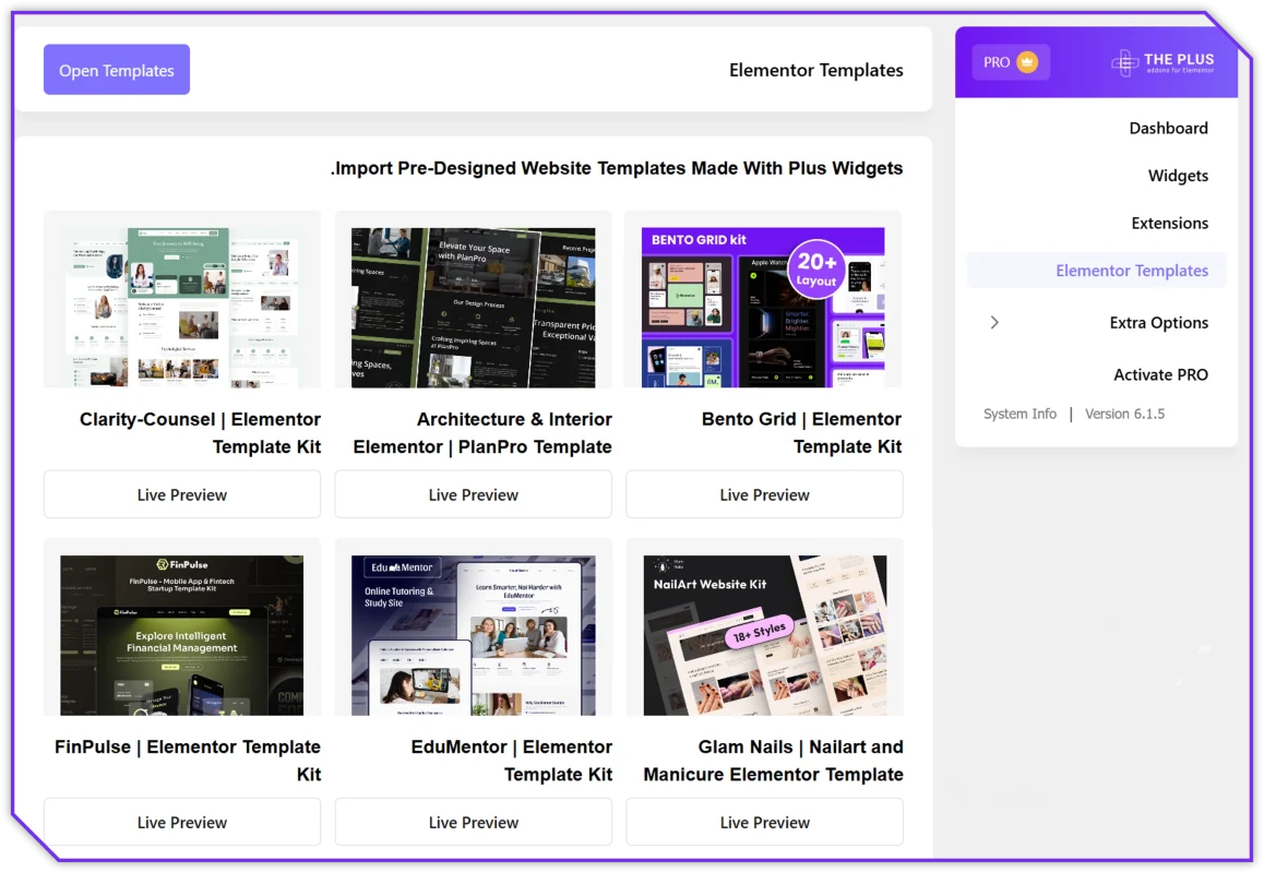 قالبهای ادان پلاس المنتور